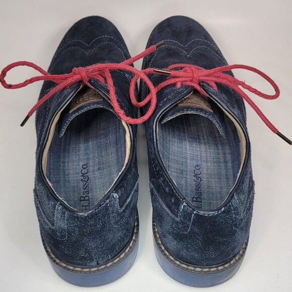 GH Bass Pasadena Suede Wingtip Loafers Blue sz 7.5 M Oxford shoes contrast sole main image 6